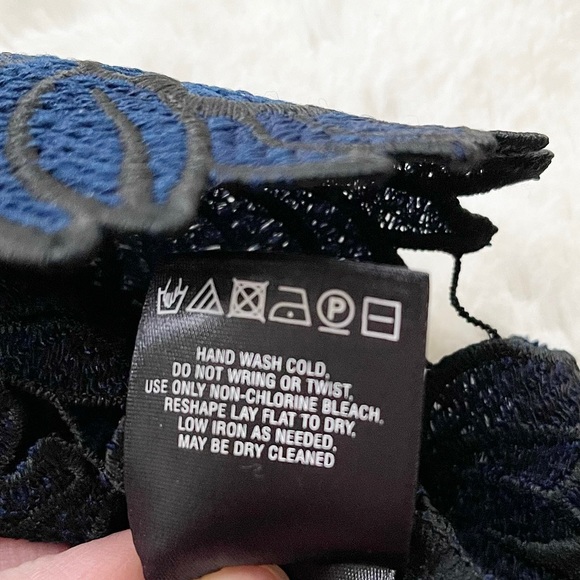 NWOT Anthropologie Postmark | Blue/Black Koria Embroidered Lace Sleeveless Top - Picture 12 of 14